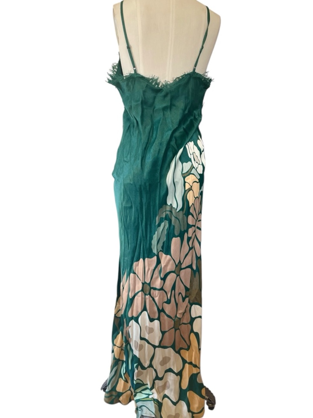 ❤️ NWT! Anthropologie x Bl^nk Eustella Bare Green Maxi Satin Slip Dress XL - Picture 10 of 15